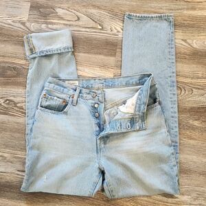 Levi's 501 Big E Selvedge 27x32 Light Wash Jeans Button Fly Modern Red Tab Denim